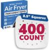 Reli. Air Fryer Parchment Paper Liners (400 Pcs) White | 8.5 Inch Square Disposable Liner Sheets | Parchment Paper for Air Fryer, Steaming, Baking | Perforated, Food Grade