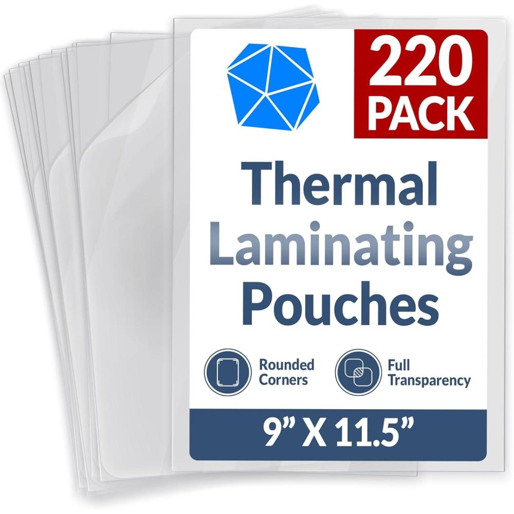 image:imageReli Thermal Laminating Pouches 220 Pack Letter Size  Laminating Sheets 85 x 11  5 Mil Comparable Thick Lamination Pouches  Clear Plastic Paper for Heat Laminator Machine 9 x 115