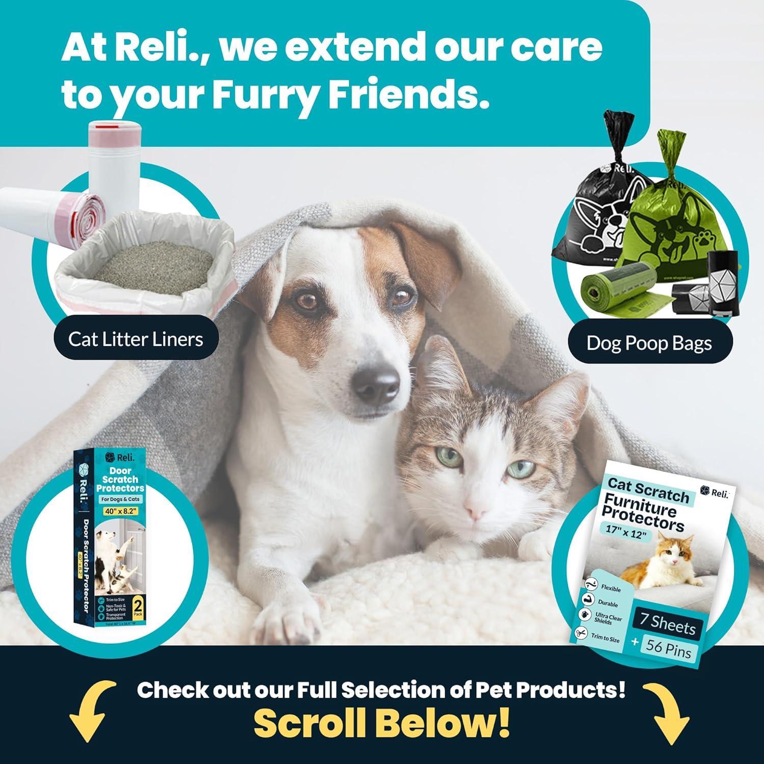 image:imageReli Door Protector from Dog Scratching 2 Pack 40 x 82 AntiScratch Door Protector for Cats amp Dogs Clear Durable AntiScratch Shield from Pet Scratching