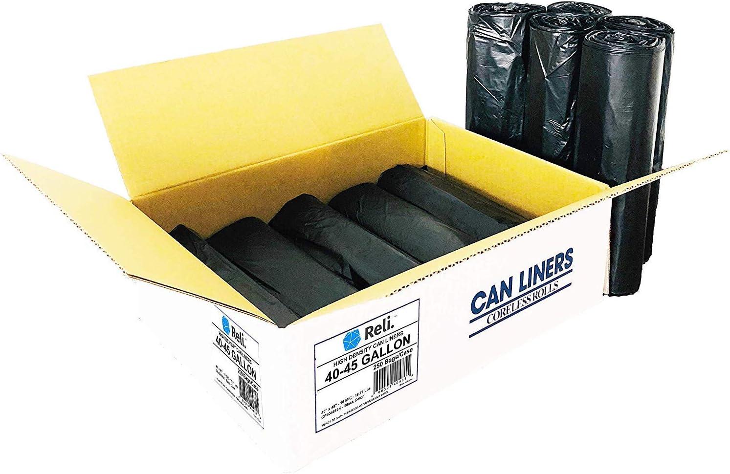 image:imageReli 4045 Gal amp 33 Gal Trash Bags 250 Count Black