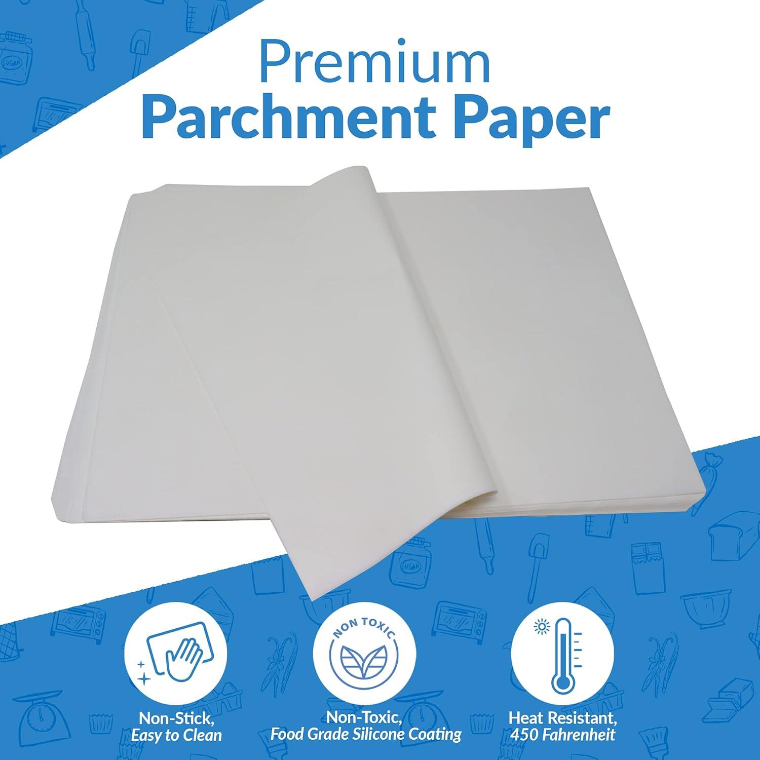 image:imageReli 500 Pcs Parchment Paper Sheets 12x16 in White NonStick PreCut Pan Liners Baking Air Fryer Grilling1