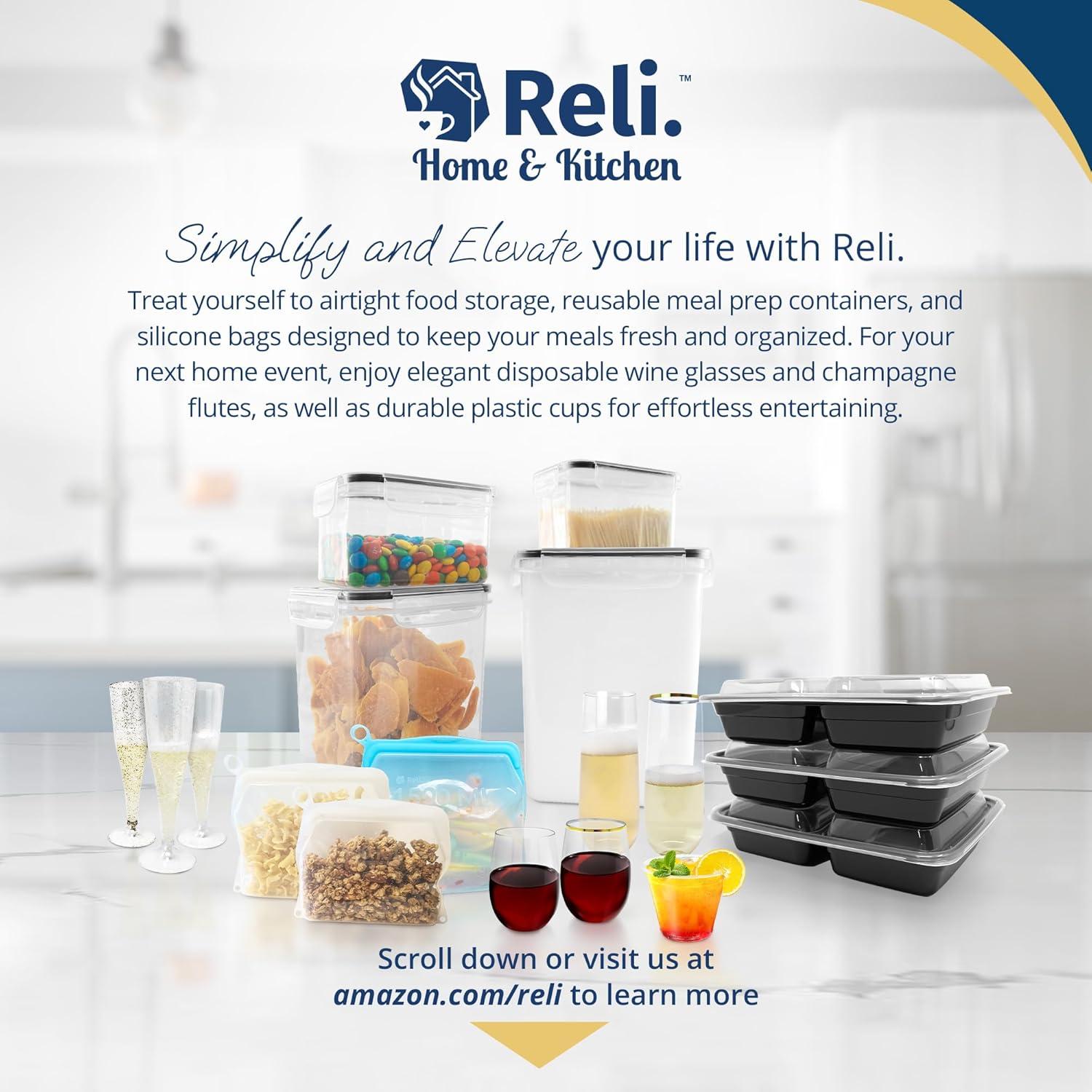 image:imageReli Airtight Food Storage Containers with Lids 16 Sets Kitchen Organizers and Storage Pantry Organizers BPA Free Plastic Food Containers Super Variety Pack wMeasuring Cup 18 Labels Pen