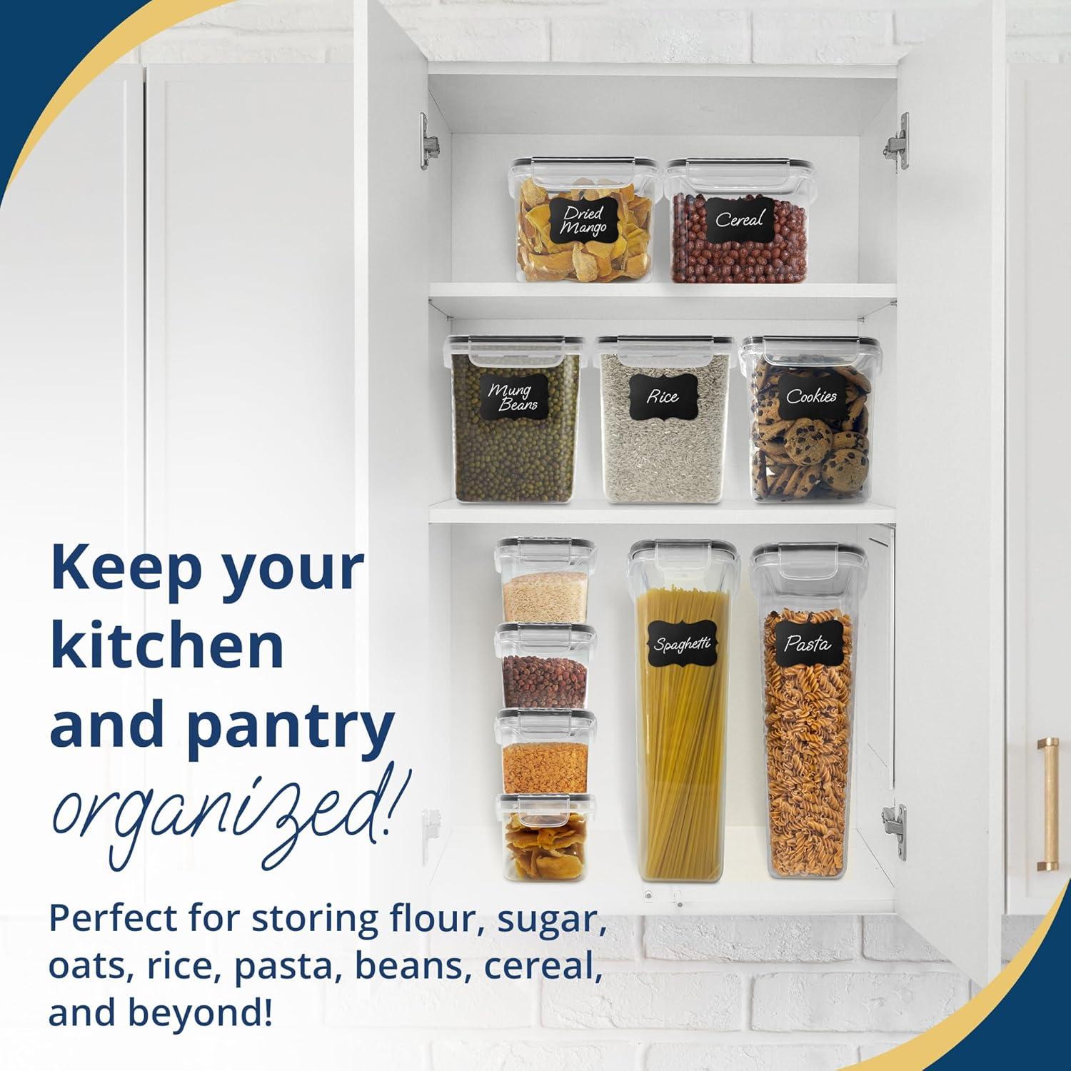 image:imageReli Airtight Food Storage Containers with Lids 16 Sets Kitchen Organizers and Storage Pantry Organizers BPA Free Plastic Food Containers Super Variety Pack wMeasuring Cup 18 Labels Pen
