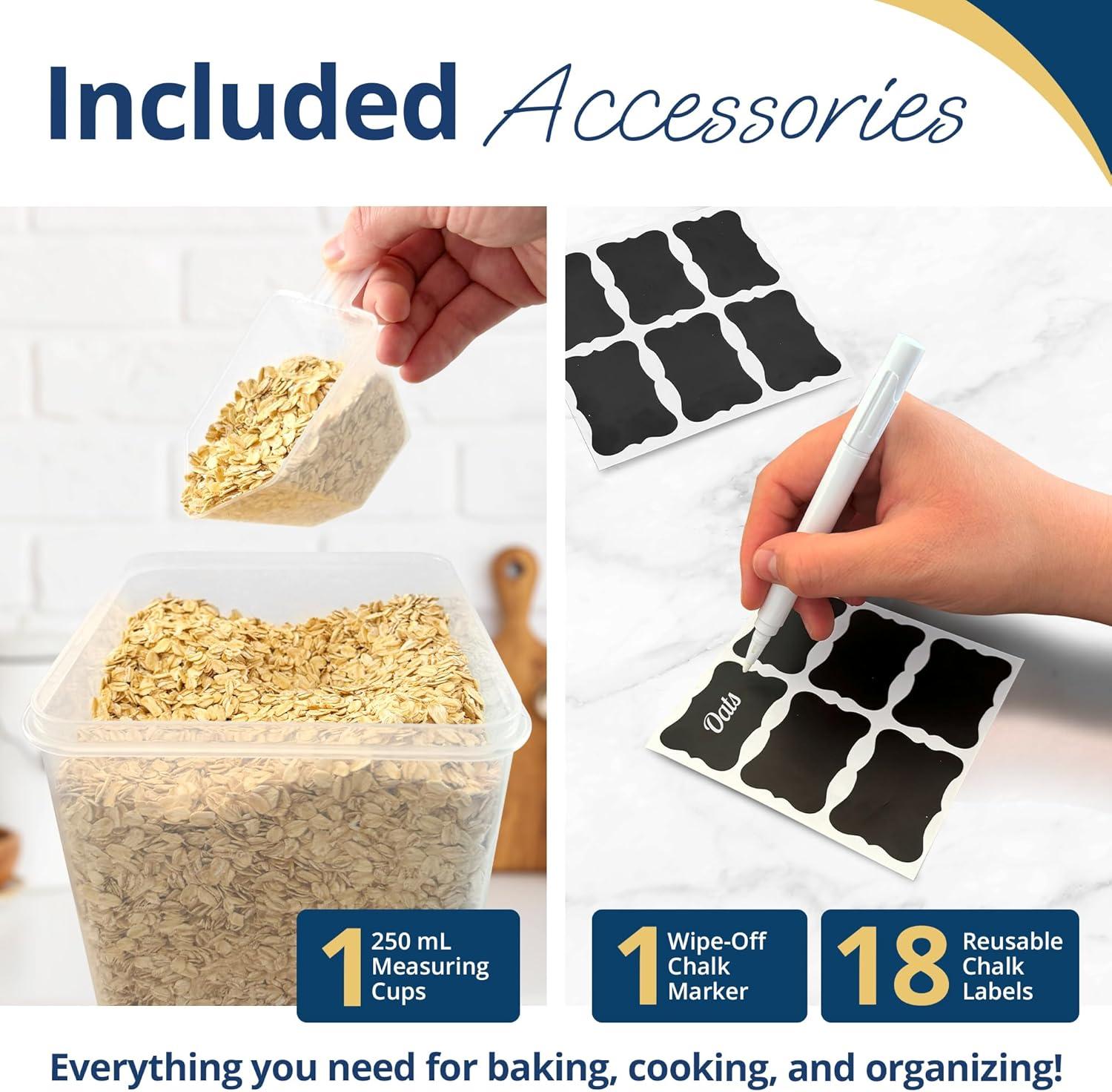 image:imageReli Airtight Food Storage Containers with Lids 16 Sets Kitchen Organizers and Storage Pantry Organizers BPA Free Plastic Food Containers Super Variety Pack wMeasuring Cup 18 Labels Pen