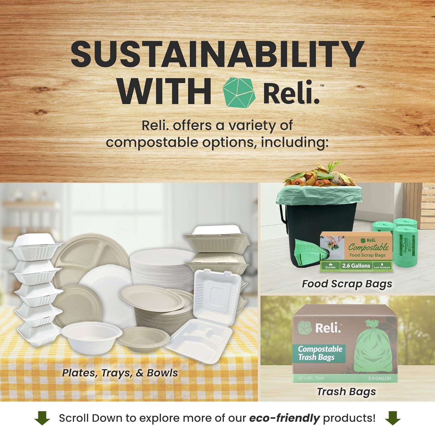 image:imageReli Compostable Spoons 200 Pack Soup Spoons Disposable Utensils Heavy Duty Compostable Utensils Cutlery for Party Hot Food Party Supplies BPA Free Cornstarch White