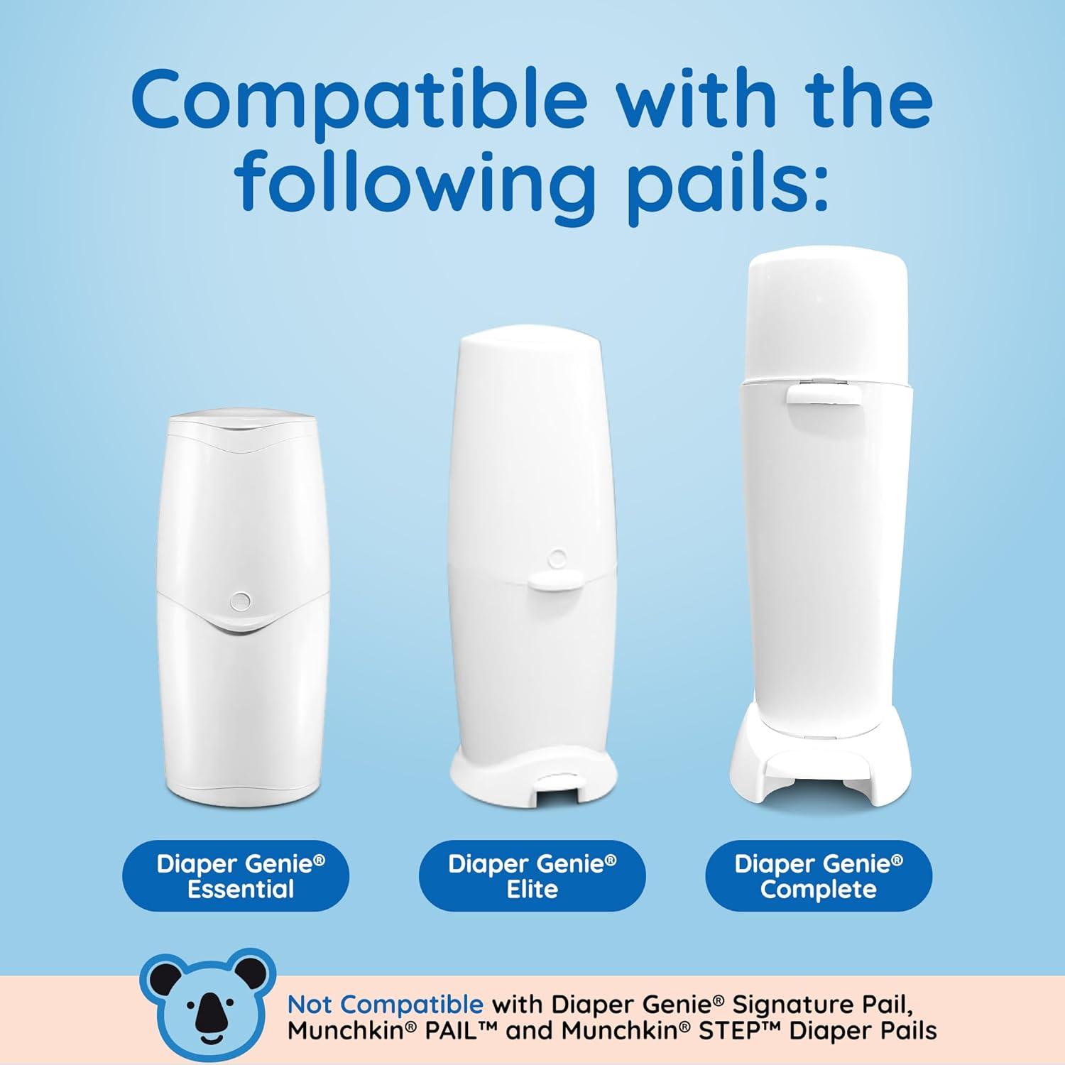 image:imageReli Diaper Pail Refill Bags Compatible with Genie Complete Expressions 5 Pack Pail Refills Unscented Odor Blocking Strong Easy Replacement Holds up to 1400 Newborn Diapers