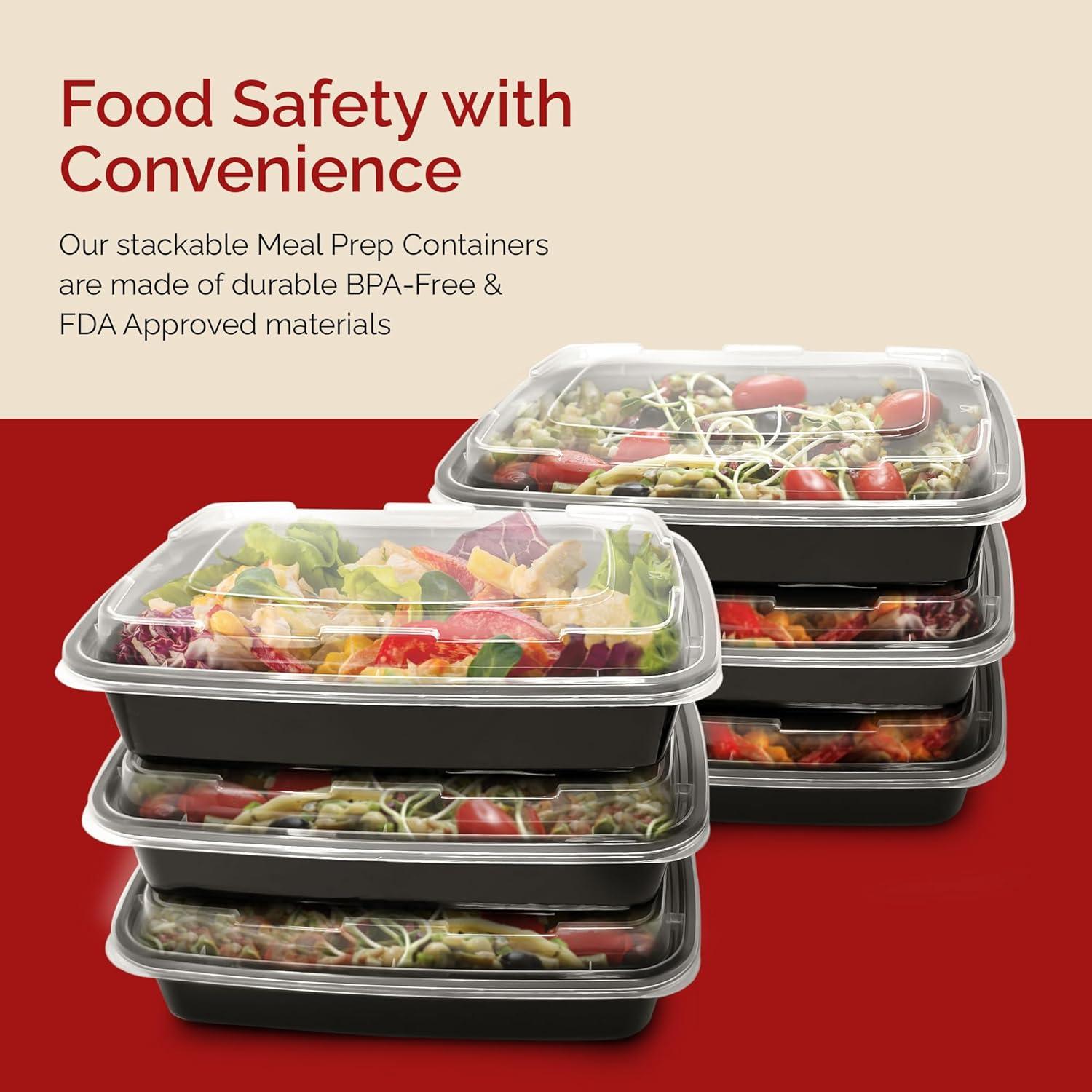 image:imageReli Meal Prep Containers 32 oz 25 Pack 1 Compartment Meal Prep Containers Reusable Microwave Safe Plastic Togo Box for Food Boxes for Takeout To Go Leftover Food