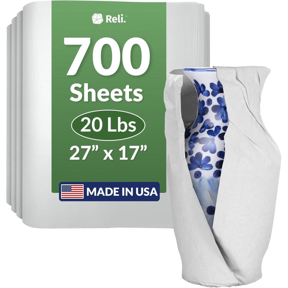 image:imageReli Newsprint Packing Paper 20 lbs 700 Sheets 27 x 17 Packing Paper Sheets for Moving Newspaper Box Filler Perfect for Wrapping Moving amp Packaging Supplies Made in the USA