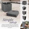 Reli. 11 Inch Cube Storage Bins (12 Pack) | Cube Organizer Bins | 11×11 Fabric Storage Boxes | Collapsible, Foldable Fabric Cubby Box (Square) | Kids Room Organization (Dark Gray)