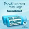Reli. 4 Gallon Trash Bags Drawstring (100 Count) | Fresh Scented Small Trash Bags for Bathroom Can | 2 Gal – 3 Gallon – 4 Gal Small Trashcan Liners (Blue)