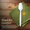 Reli. Compostable Spoons (200 Pack) | Soup Spoons, Disposable Utensils Heavy Duty | Compostable Utensils, Cutlery for Party, Hot Food, Party Supplies | BPA Free, Cornstarch (White)