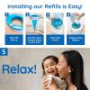 Reli. Diaper Pail Refill Bags, Compatible with Genie Complete, Expressions (5 Pack) | Pail Refills Unscented | Odor Blocking, Strong, Easy Replacement | Holds up to 1,400 Newborn Diapers