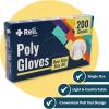Reli. Disposable Gloves | 200 Pcs Bulk | Food Grade/Safe/Service/Prep | One Size Fits All | Poly Plastic Gloves for Cooking/Kitchen | Embossed PE Plastic for Hand Protection (Clear)