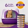 Reli. Jumbo Cat Litter Refill Bags (6 Pack) | Compatible with Litter Genie Refill Bags Standard, Plus, and XL Pails | Up to 2 Year Supply | 7-Layer Odor Blocking, Tear-Resistant | 180 Feet Total