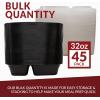 Reli. Meal Prep Containers 32 oz. | 45 Pack | 2 Compartment Food Container w/Lids | Microwavable Food Storage, To Go | Black Reusable Bento Box/Lunch Box for Meal Prep