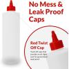 Reli. Plastic Squeeze Bottles, 16 oz. | 8 Pack | Condiment Squeeze Bottles for Sauces | Clear w/Red Twist Cap | 16 Ounce Hot Sauce, Ketchup | Condiments, Olive Oil, Liquids