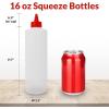 Reli. Plastic Squeeze Bottles, 16 oz. | 8 Pack | Condiment Squeeze Bottles for Sauces | Clear w/Red Twist Cap | 16 Ounce Hot Sauce, Ketchup | Condiments, Olive Oil, Liquids