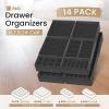 Reli. Sock Organizer (14 Pack) | 132 Cell Underwear Organizer | Drawer Dividers for Underwear, Sock, Tie, Bras, Clothing, Baby Clothes | Foldable Fabric Storage Bins for Drawer, Closet, Dresser (Gray)
