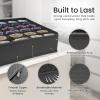 Reli. Sock Organizer (14 Pack) | 132 Cell Underwear Organizer | Drawer Dividers for Underwear, Sock, Tie, Bras, Clothing, Baby Clothes | Foldable Fabric Storage Bins for Drawer, Closet, Dresser (Gray)