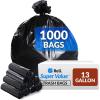Reli. 13 Gallon Trash Bags | 1000 Bags | Black | Tall Kitchen | Strong | Garbage