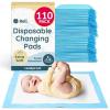 Reli. Disposable Changing Pads for Baby (110 Pack) | Disposable Diaper Changing Pads, 13″ x 18″ | Super Absorbent, Leak-Proof Liners | Waterproof, Quick Dry Underpads (Blue/White)