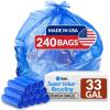 Reli. SuperValue 33 Gallon Recycling Bags (240 Count, Bulk) Made in the USA – Blue Trash Bags, 30-33 Gallon | Blue Recycling, Garbage | 33Gal with 30Gal, 33Gal, 35Gal Capacity(1 Count (Pack of 240))