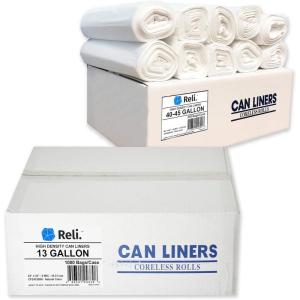 Reli. 13 Gal Trash Bags (1000 Bags) & 40-45 Gal Trash Bags (250 Bags)