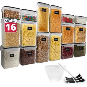 Reli. Airtight Food Storage Containers with Lids (16 Sets) | Kitchen Organizers and Storage Pantry Organizers | BPA Free Plastic Food Containers | Super Variety Pack w/Measuring Cup, 18 Labels, Pen
