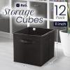 Reli. 11 Inch Cube Storage Bins (12 Pack) | Cube Organizer Bins | 11×11 Fabric Storage Boxes | Collapsible, Foldable Fabric Cubby Box (Square) | Bedroom, Office, Home Organization