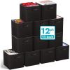 Reli. 11 Inch Cube Storage Bins (12 Pack) | Cube Organizer Bins | 11×11 Fabric Storage Boxes | Collapsible, Foldable Fabric Cubby Box (Square) | Bedroom, Office, Home Organization