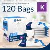 Reli. SuperFit Code K (120 Count) | Compatible with Simplehuman Code K | Dispenser Pack Custom Fit Liners | Drawstring Trash Bags | 35-45 Liter / 9-12 Gallon | White