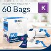 Reli. SuperFit Code K (60 Count) | Compatible with Simplehuman Code K | Dispenser Pack Custom Fit Liners | Drawstring Trash Bags | 35-45 Liter / 9-12 Gallon | White