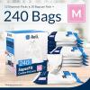 Reli. SuperFit Code M (240 Count) | Compatible with Simplehuman Code M | Dispenser Pack Custom Fit Liners | Drawstring Trash Bags | 45 Liter / 11.9 Gallon | White