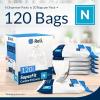 Reli. SuperFit Code N (120 Count) | Compatible with Simplehuman Code N | Dispenser Pack Custom Fit Liners | Drawstring Trash Bags | 45-50 Liter / 11.9-13.2 Gallon | White