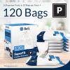 Reli. SuperFit Code P (120 Count) | Compatible with Simplehuman Code P | Dispenser Pack Custom Fit Liners | Drawstring Trash Bags | 50-60 Liter / 13-16 Gallon | White