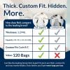 Reli. SuperFit Code R/C (120 Count) | Compatible with Simplehuman Code R/C | Custom Fit Liners | Drawstring Trash Bags | 10-12 Liter / 2.6-3.2 Gallon | White | Roll Pack