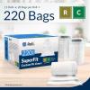 Reli. SuperFit Code R/C (220 Count) | Compatible with Simplehuman Code R/C | Custom Fit Liners | Drawstring Trash Bags | 10-12 Liter / 2.6-3.2 Gallon | White | Roll Pack