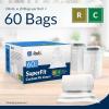 Reli. SuperFit Code R/C (60 Count) | Compatible with Simplehuman Code R/C | Custom Fit Liners | Drawstring Trash Bags | 10-12 Liter / 2.6-3.2 Gallon | White | Roll Pack