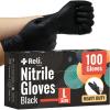 Reli. Black Nitrile Gloves, Large | 100 Pack Heavy Duty Disposable Gloves (5 mil) | Powder Free, Latex Free | Single-Use | Premium Nitrile Material for Automotive, Cleaning, Cooking | Food Safe