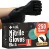 Reli. Black Nitrile Gloves, Large | 250 Pack Heavy Duty Disposable Gloves (5 mil) | Powder Free, Latex Free | Single-Use | Premium Nitrile Material for Automotive, Cleaning, Cooking | Food Safe