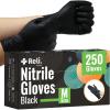 Reli. Black Nitrile Gloves, Medium | 250 Pack Disposable Gloves (3.5 Mil) | Powder Free, Latex Free | Single-Use | Premium Nitrile Material for Automotive Work, Cleaning, Cooking | Food Safe Material