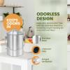 Reli. Countertop Compost Bin with Lid (1.3 Gallon) | Compost Bin Kitchen | 2 Charcoal Filters | Countertop Composting Bucket, Stainless Steel | Food Waste, Composting | Ergonomic Handle, Odorless