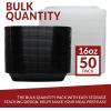 Reli. Meal Prep Containers, 16 oz. | 50 Pack | 1 Compartment Food Container w/Lids | Microwavable Food Storage Containers/To Go | Black Reusable Bento Box/Lunch Box for Meal Prep