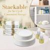 Reli. Plastic Plates for Party | 210 Pieces | White w/Gold Rim | Plates and Napkins Party Supplies | Disposable Dinnerware Set for 30 Guests | Dinner & Dessert Pack, Pre-Rolled Gold Cutlery Set, Cups